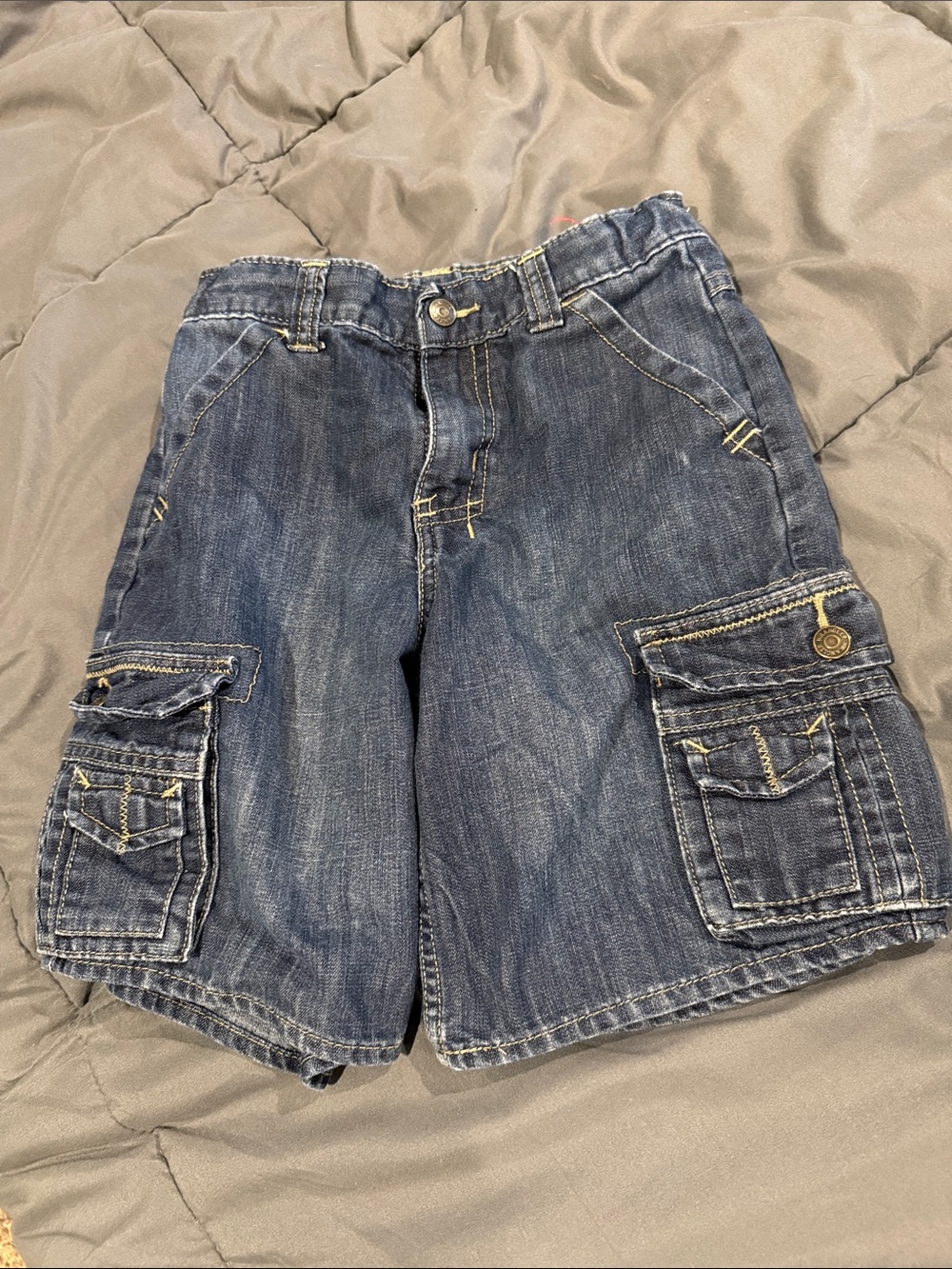 Wrangler Boys Dark Blue Denim Cargo Shorts